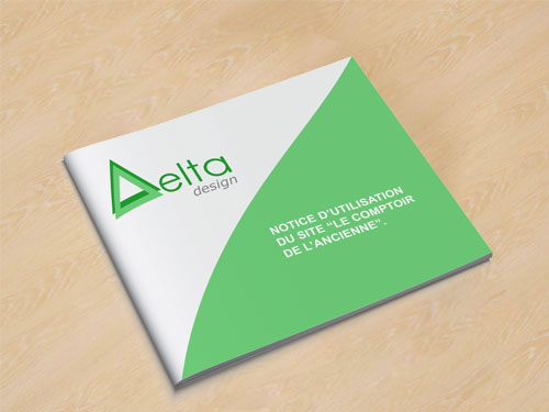 Photographie du manuel de prise en main du site internet Le comptoir de l'ancienne