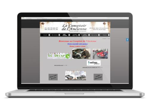 Photographie du site internet Le comptoir de l'ancienne