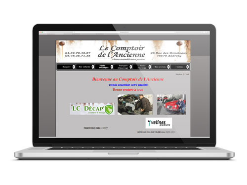 Photographie du site internet Le comptoir de l'ancienne